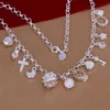 Hurtownie - Detaliczna Najniższa cena Christmas Gift 925 Silver Fashion New Necklace + Zestaw Bransoletki S72