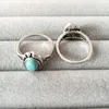 Everfast Wholesale 10pc/Lot Retro Style Evil Eye With Turquoise Women Men Party Ring Jewelry Festival Gifts EFR011