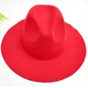 Neue Frauen Wollfilz Fedora Hüte Weiche Mode Damen Breite Krempe Hüte Weiblichen Britischen Stil Retro Top Hut Frühling Winter GH-66264a