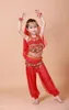 Handgjorda barn mage dance kostymer tjejer bollywood indiska prestanda barn mage dans bellydance tyg hela set 7st