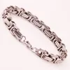 Whole Mens Byzantine Box Link Bracelets 316L Stainless Steel Chain For Men Fashion Punk Jewlery 22cm 0 8cm328l