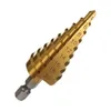 Gorące ciasto HomeGarden Duży HSS Steel Step Cone Wiertarka Titanium Bit Zestaw otworów 4-12 / 20 / 32mm E00646