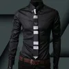 Wholesale- Store Fashion Men Argyle Business Style Slim Fit Long Sleeve Casual Dress high quality Shirt