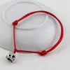 Caliente ! 100pcs nuevas pulseras ajustables ceras de color rojo cuerda aleación de plata antigua 3D pequeños cascos de fútbol encantos pulsera ajustable B-27