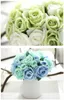 Brudbukett Bröllopsblommor Fake Silk Rose Artificial Födelsedag Prom Förlovningsfest Hem Dekoration Brud Bridesmaid Bouquet Flowers