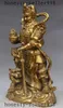Китайская латунь богатство чаша сокровищ тигр Маммон Джамбала воин Бог статуя