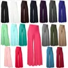 Breda benbyxor Kvinnor Casual Slim Flare Byxor Palazzo Byxor Mode Harem Byxor Lösa Långa Blomsaker Lady Casual Yoga Fitness Capris B2738