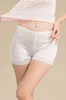 Högkvalitativa kvinnliga shorts 100% Silk Sticka Legging med spetsar Boxer Shorts Size M L XL