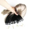 Brasilianisches Ombre-Haar, Micro-Loop-Echthaarverlängerung, 1 g, 400 g, Farbe 1b/Grau, 100 % echte silbergraue Haarverlängerung, Mikro