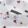 Wholesale- CAIZIYIJIA Summer 2017 Men's Short-sleeve Butterfly Floral Print Shirts Square Collar Comfort Soft Casual Slim Fit Cotton Shirt