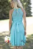 2021 Cheap Country Short Bridesmaid Dresses Coral Sky Blue Modest Wedding Guest Gowns Knee Length Bridesmaids Dress Maid of Honor 4891068