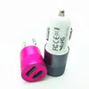 Färgrik Aluminium Nippel Mini Billaddare med Dual USB 2 Port LED Light 5V 1 ~ 2.1A Micro Auto Power Adapter för iPhone Samsung HTC