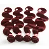 Siyusi cheveux produits brésiliens vierges corps vague cheveux paquets couleur bordeaux armure faisceaux brésilien droite Extensions de cheveux humains