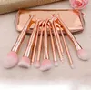 Hot 10pcs Makeup Brushes Set Mermaid Glitter Diamond Rosa Kosmetika Blandning Powder Eyeshadow Foundation Borstar Set