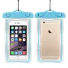 DHL 100 stücke 100% Versiegelt Fluoreszenz Leuchtende Transparente Wasserdichte Tasche Fall Für iPhone 6 5 5 s Unterwasser Tasche für Samsung S5 S6