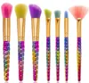 7 Pçs / set Rainbow Thread Spiral Makeup Brushes Set Fundação Power Blush Blush Sombra Sereia Make Up Brush Beatuy Cosméticos kits de ferramentas