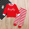 Bebek Erkek Kızlar Noel Pijamalar Çocuklar Uzun Kollu Noel Pjs Pamuk Pijama Çocuklar Sonbahar Giyim Seti