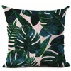 dark green cushion cover spring summer leaf throw pillow case for sofa couch pot plant almofada modern leaves home decoration