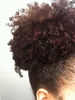 Natürlicher Puff Afro Kinky Curly Echthaar-Pferdeschwanz für schwarze Frauen, brasilianischer Jungfrau-Brötchen, Kordelzug, Pferdeschwanz, Hochsteckfrisur, 25,4–50,8 cm, 120 g