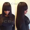 Transparent 13x6 Lace Front Human Hair Wigs Brazilian Straight For Black Women PrePlucked 4x4 Lace Closure Wig