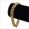 Hot Chain & Link Bracelet 1.1cm Width Gold Wristband Fashion Men Hip Hop Jewelry Chains Bangle Women Men Jewelry