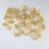 Factory Whole 613 Boulles de cheveux humains blonds Vierge non traitée Remy Hair Extensions Body Wave Russian Human Hair Waft Extensi6600086