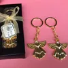 Delikat Angel Keychain Guld Silver Key Ring Bästa present till Gäst för Baby Shower Chopening Wedding Favors Gift ZA4559