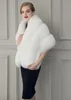 New Black White Fur Bride Shawl Cape Coat Women Cloak Faux Fur Big Poncho Casacos Femininos2768