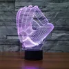 Gants de baseball 3D Veilleuses visuelles Acrylique USB 7 Changement de couleur LED Lampe de table Noël