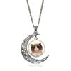 Meilleur cadeau collier de pierres précieuses au clair de lune de chat de dessin animé WFN539 (avec chaîne) mélanger l'ordre 20 pièces beaucoup