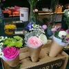 Mini cône de crème glacée pour emballage de fleurs Bouquet de fleurs emballage cadeau artisanat papier d'emballage Kraft matériaux d'emballage floraux