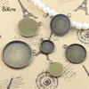 BoYuTe 50 Pcs 6 Colors Plated Round 10MM 12MM 14MM 16MM 18MM 20MM 25MM Cameo Cabochon Base Diy Blank Tray Pendant Base