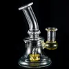 Mini-Quarz-Bong-Wasserpfeife, Becherboden, Bohrinsel, Bubbler, Glas-Bong-Wasserpfeifen, Vollquarz-Reifen-Perc-Wasserpfeife mit 14-mm-Verbindung!