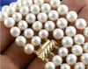 FFREE SHIPPING ** 7-8MM 3Strds blanc Akoya collier de perles de culture