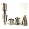 Rökning E DAB Nail 6 i 1 Domeless Titanium Nails Fit 16mm / 20mm Hookahs E-Nail Heater Spole Justerbara Carb Caps Utbildade Grad2 Rökverktyg