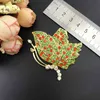 100pcs/ 50mm Vintage Butterfly Brooch Pin Gold Tone Green Red Rhinestone Crystal Iinsect Animal Brooches For Women