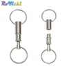 10pcs / lot Porte-clés amovible Porte-clés à dégagement rapide Double porte-clés détachable Porte-serrure en acier chromé Clé à tirer Ri333g