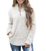 Kvinnor Sherpa Jacket Hooded Coat Warm Outwear Women's Clothing Half Zipper Pullover Sweatshirt Hip Hop Streetwear LJJK831