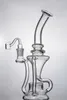 Unique Hourglass Bongs Thick Clear Shisha Glass Bongs with Tornado and Cyclone Recycler Glass 5714959