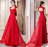 Gorgeous 2017 Evening Dresses Sweetheart Red Prom Dresses Open Back Lace-up A-Line Chiffon Tiered With Applique Custom Made Formal Gowns