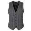 Wholesale- Formal Waistcoat for Men 2016 Men's Cardigan Vest Wedding Stripe Formal Designer Sleeveless Jackets V-neck Novelty Vests VS06