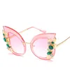 DHL!10st! Nyaste mode solglasögon med diamant för kvinnor mode personlighet cat eye solglasögon för strandfest street
