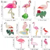 10 tipos flamingo manchas bordadas para sacos de roupa Ferro na transferência Applique patch para jeans de vestido DIY costurar em bordado crianças adesivos