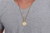 Guldpläterad Jungfru Maria Halsband Kvinnor Religiösa bön halsband Hängsmycken Smycken med CZ Stone PN-628