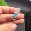 Luxe Silver Topaz Ring 7 * 9mm Emerald Cut Natural Light Blue Topaz Gestempeld 925 Sterling Silver Man Ring Christmas Gift