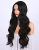 Synthetic Wigs for women - Natural Looking Long Wavy Right Side Parting Heat Resistant Replacement Wig 24 inches
