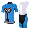 2024 Women Blue Cat Cycling Jersey 19D pad bike shorts set Ropa Ciclismo more Breathable Girl summer cycling wear