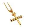 Plaqué or personnalité épissage clou croix pendentif collier américain étoile populaire porter Hip Hop bijoux pour hommes femmes cadeau