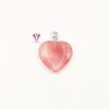 Charms Natural Crystal Rose Quartz Tigers Eye Stone Charms 사랑 하트 모양 펜던트 DIY 귀걸이 목걸이 보석 제조