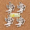 Cupido Anjo Encantos Pingentes 100 pçs / lote Componentes de Descobertas Jóias de Prata Antigo DIY L107 22.3x15.8mm